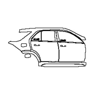 Formatka PPF 2022-2024 Mercedes GLE SUV AMG-Line (prawe) Drzwi + słupek BC + tylny błotnik + listwa boczna