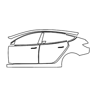 Formatka PPF 2023-2025 Tesla Model 3 Highland (lewe) Drzwi + słupek B + tylny błotnik