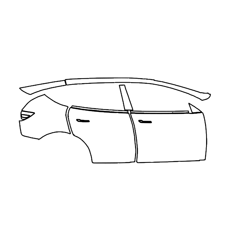 2025 Tesla Model Y (rechts) Tür+Seitenschweller+Heckkotflügel vorgeschnitten 2025 Tesla Model Y (rechts) Tür+Seitenschweller+Heckkotflügel vorgeschnitten