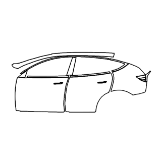 2019-2024 Tesla Model Y (links) Tür+B-Säule+Hinterer Kotflügel vorgeschnitten