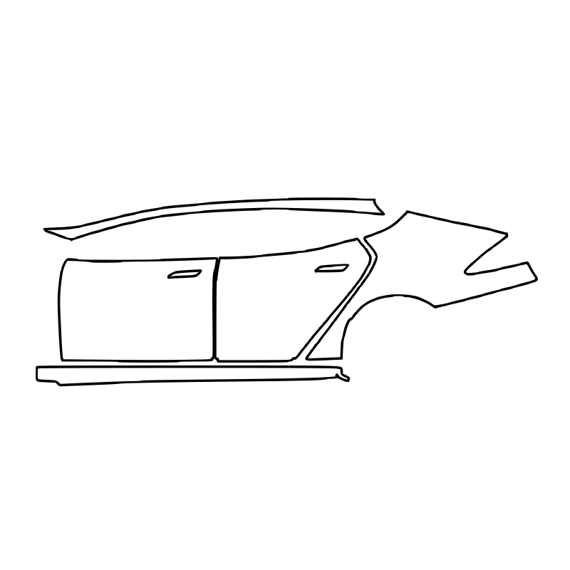 Formatka PPF 2022-2024 Tesla Model S (lewe) Drzwi + Próg + Błotnik tylny Formatka PPF 2022-2024 Tesla Model S (lewe) Drzwi + Próg + Błotnik tylny