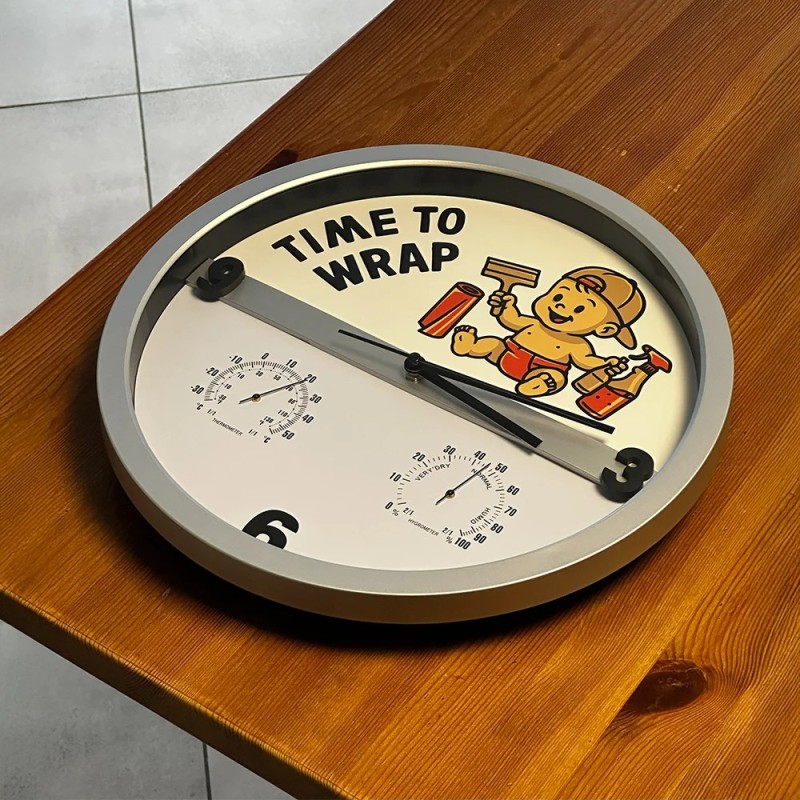 Horloge Murale pour Applicateurs "Time to Wrap" Horloge Murale pour Applicateurs "Time to Wrap"