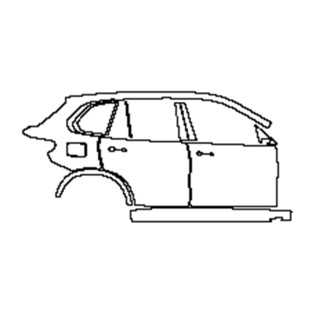 2022-2024 BMW X5 M-Sport (droite) Porte + Montant BC + Garde-boue arrière + Jupe latérale Prédécoupée