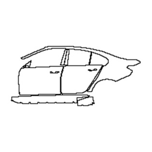 Formatka PPF 2022-2024 BMW M3 Sedan (lewe) Drzwi + słupek B + tylny błotnik + listwy progowe z pakietem M-Performance