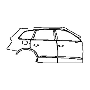 2020-2023 Audi Q7 S-line (rechts) Tür+B-Säule+Hinterer Kotflügel+Seitenschweller vorgeschnitten