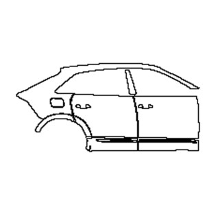 2018-2023 Audi Q8 S-line (droite) Porte+Pilier B+Aile arrière+Jupe latérale Prédécoupée