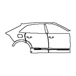 2018-2023 Audi Q8 S-line (right) Door+B Pillar+Rear Fender+Side Skirt (with roof rail) Pre-cut