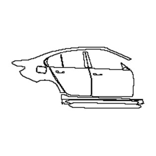 2022-2024 BMW M3 Sedan (droite) Porte + Montant B + Garde-boue arrière + Jupe latérale Prédécoupée