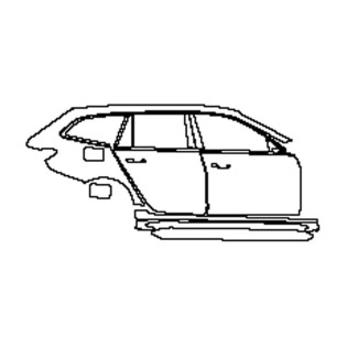 2022-2024 BMW M3 Competition Touring (droite) Porte + Montant B + Garde-boue arrière + Jupe latérale Prédécoupée