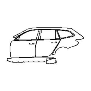 2022-2024 BMW M3 Competition Touring (left) Door + B Pillar + Rear Fender + Side Skirt with M-Performance Pre-cut