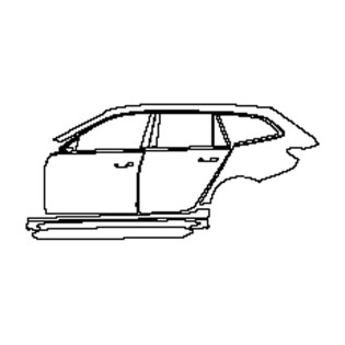 2022-2024 BMW M3 Competition Touring (links) Tür + B-Säule + Heckkotflügel + Seitenschweller vorgeschnitten