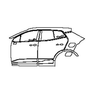 2022-2024 KIA Sportage GT-Line (gauche) Porte+Jupe Latérale+Aile Arrière Prédécoupée